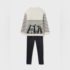 Mayoral Striped Cream and Black Kids Set